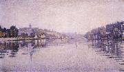 Paul Signac River's Edge The Seine at Herblay oil painting on canvas